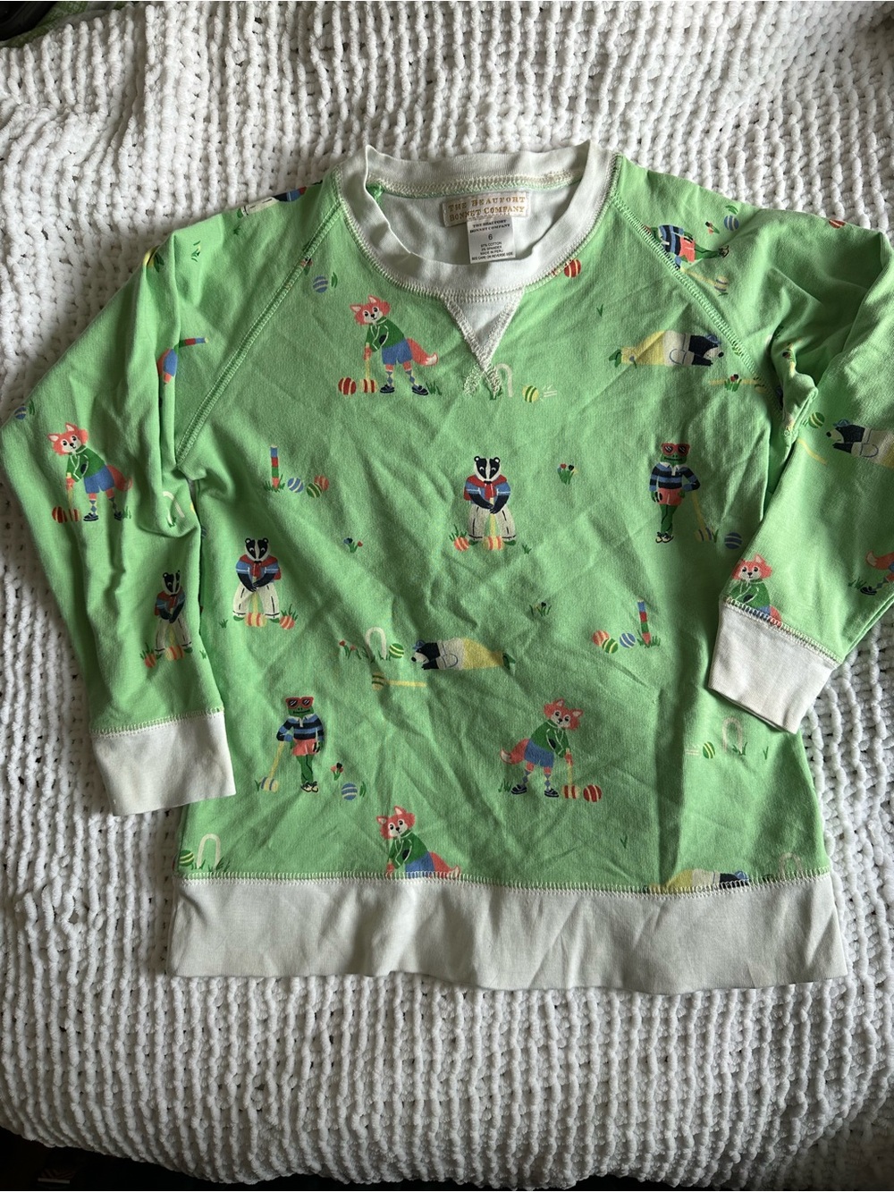 The Beaufort Bonnet Company Light Green Animal-Print Top